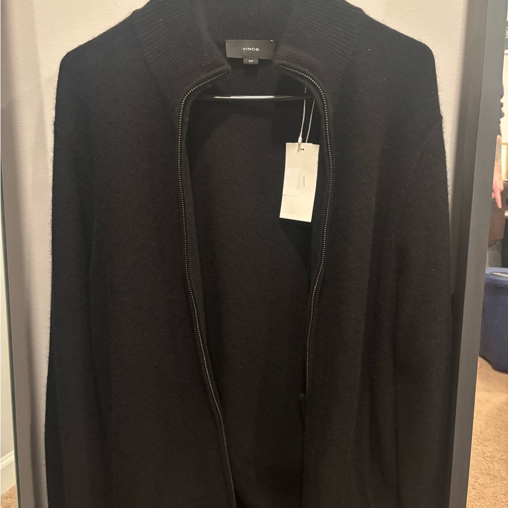 Vince Black Open Front Sweater
